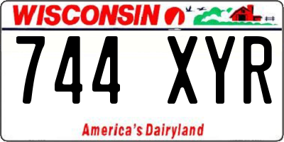 WI license plate 744XYR