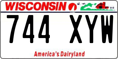 WI license plate 744XYW