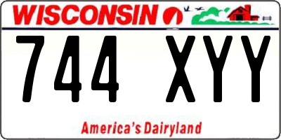 WI license plate 744XYY