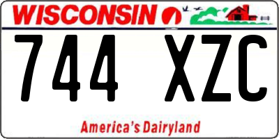 WI license plate 744XZC