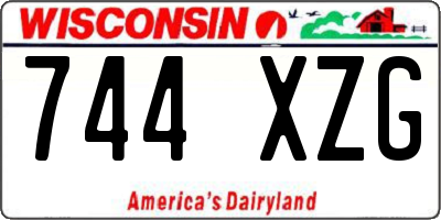 WI license plate 744XZG