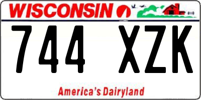 WI license plate 744XZK