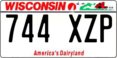 WI license plate 744XZP