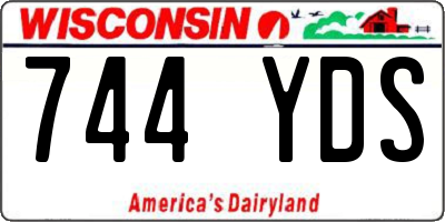 WI license plate 744YDS