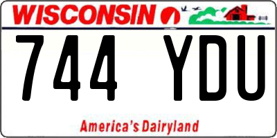 WI license plate 744YDU