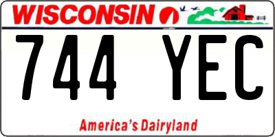 WI license plate 744YEC