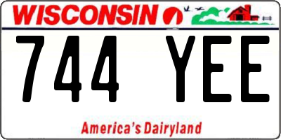WI license plate 744YEE