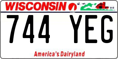 WI license plate 744YEG