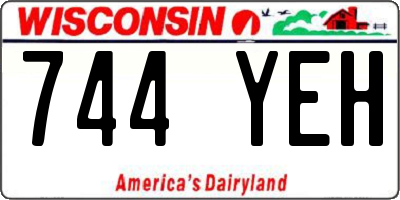 WI license plate 744YEH