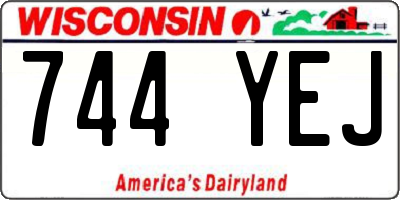 WI license plate 744YEJ