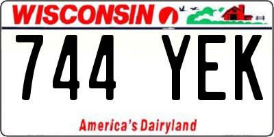 WI license plate 744YEK