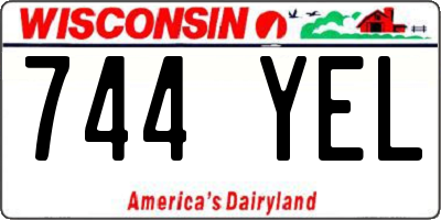 WI license plate 744YEL