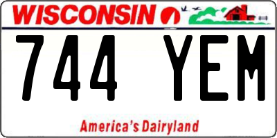 WI license plate 744YEM