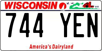 WI license plate 744YEN