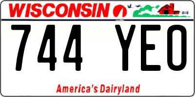 WI license plate 744YEO