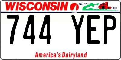 WI license plate 744YEP
