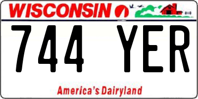WI license plate 744YER