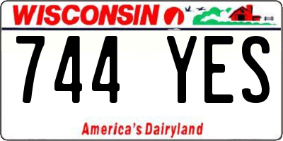 WI license plate 744YES