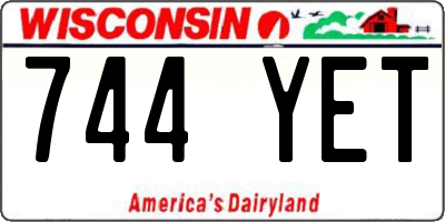 WI license plate 744YET