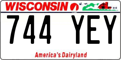 WI license plate 744YEY
