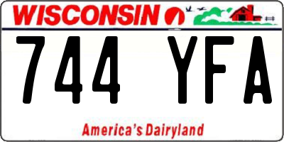 WI license plate 744YFA