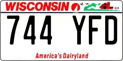 WI license plate 744YFD