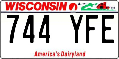 WI license plate 744YFE