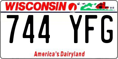 WI license plate 744YFG