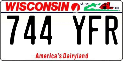 WI license plate 744YFR