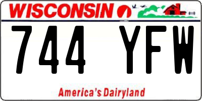 WI license plate 744YFW