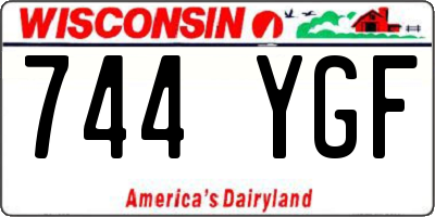 WI license plate 744YGF