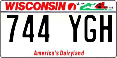 WI license plate 744YGH