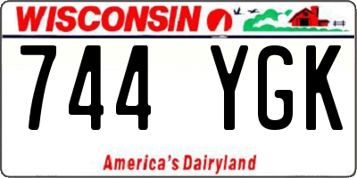 WI license plate 744YGK