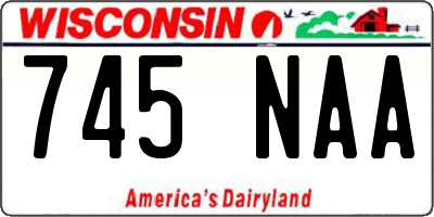 WI license plate 745NAA