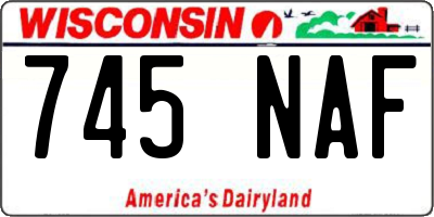 WI license plate 745NAF