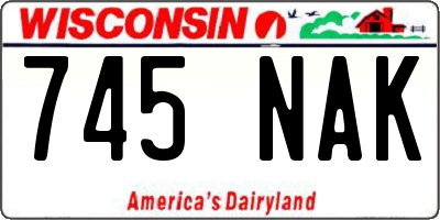 WI license plate 745NAK