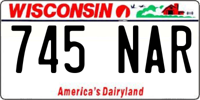 WI license plate 745NAR