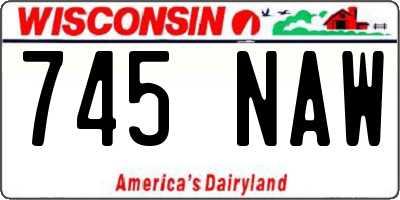 WI license plate 745NAW