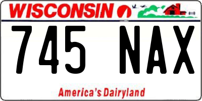 WI license plate 745NAX