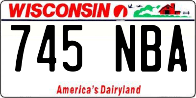 WI license plate 745NBA