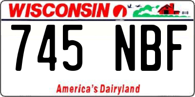 WI license plate 745NBF