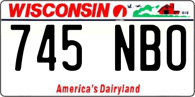 WI license plate 745NBO