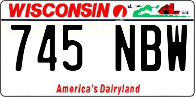WI license plate 745NBW