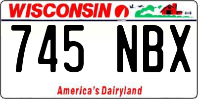 WI license plate 745NBX