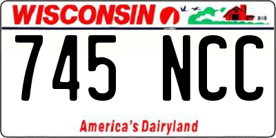 WI license plate 745NCC