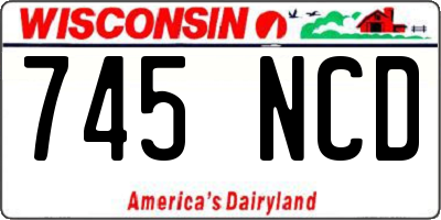 WI license plate 745NCD