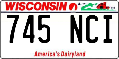 WI license plate 745NCI