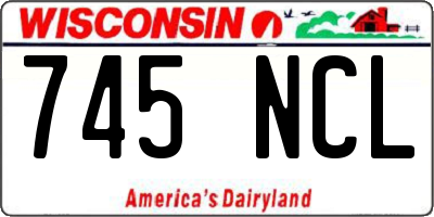WI license plate 745NCL