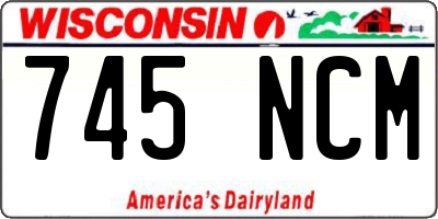 WI license plate 745NCM