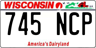 WI license plate 745NCP